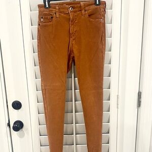 AG Jeans Mari Rust Orange High Rise Straight Jeans Size 27 R corduroy